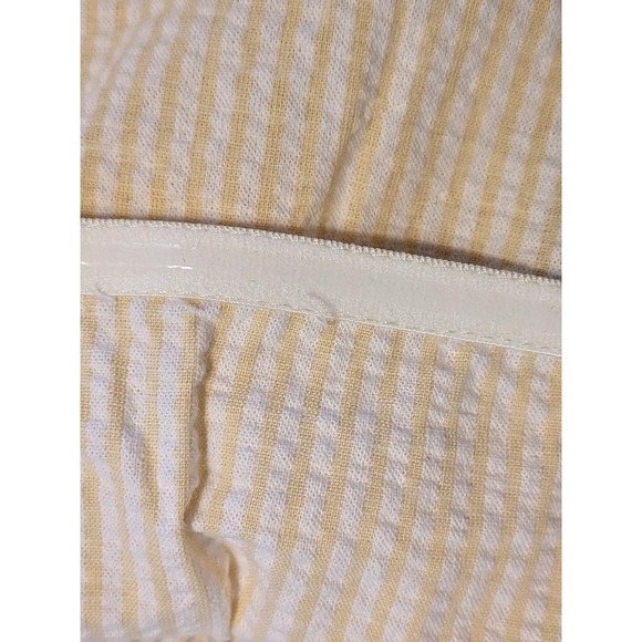Originality Strapless Seersucker Peplum Top XL Cream Yellow Stripe NWT - Picture 8 of 8